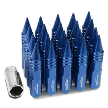 Load image into Gallery viewer, M12 x 1.5 60mm Aluminum Lug Nuts w/ Removable Spike 20pc Blue