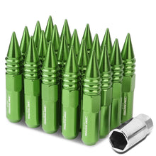Load image into Gallery viewer, Aluminum Lug Nuts M12 x 1.5 w/ Removable Spike Green 20pc Set