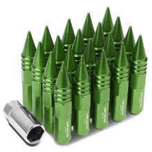 Load image into Gallery viewer, Aluminum Lug Nuts M12 x 1.5 w/ Removable Spike Green 20pc Set