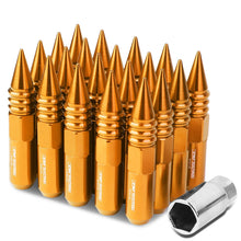 Load image into Gallery viewer, M12 x 1.5 Aluminum Lug Nuts with Removable Spike 20pc Set - Orange