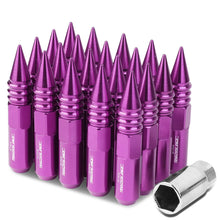 Load image into Gallery viewer, M12 x 1.5 Purple Aluminum Lug Nuts 20pc Set with Spikes