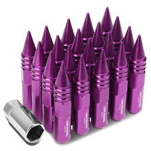 Load image into Gallery viewer, M12 x 1.5 Purple Aluminum Lug Nuts 20pc Set with Spikes