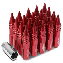 Load image into Gallery viewer, M12 x 1.5 Aluminum Lug Nuts 400 Style w/ Removable Spike 20pc Red
