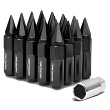 Load image into Gallery viewer, M12 x 1.5 Aluminum Lug Nuts 60MM/90MM w/ Removable Spikes 20PC Black