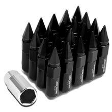 Load image into Gallery viewer, M12 x 1.5 Aluminum Lug Nuts 60MM/90MM w/ Removable Spikes 20PC Black