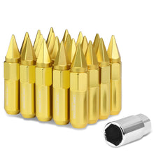 Load image into Gallery viewer, M12 x 1.5 Aluminum Lug Nuts 400 Style w/ Removable Spike 20pc Gold