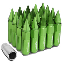 Load image into Gallery viewer, M12 x 1.5 Aluminum Lug Nuts with Removable Spike 20pc Green