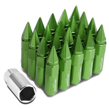 Load image into Gallery viewer, M12 x 1.5 Aluminum Lug Nuts with Removable Spike 20pc Green