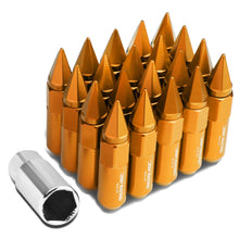 Load image into Gallery viewer, M12 x 1.5 Aluminum Lug Nuts with Removable Spike 20pc Set Orange