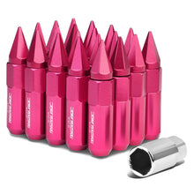 Load image into Gallery viewer, M12 x 1.5 Spike Lug Nuts 60mm/90mm 20pc Set Aluminum Pink