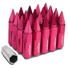 Load image into Gallery viewer, M12 x 1.5 Spike Lug Nuts 60mm/90mm 20pc Set Aluminum Pink