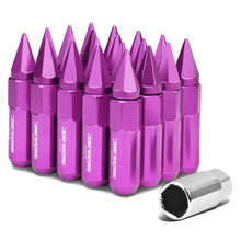 Load image into Gallery viewer, M12 x 1.5 Purple Aluminum Lug Nuts w/ Removable Spike 20pc Set