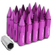 Load image into Gallery viewer, M12 x 1.5 Purple Aluminum Lug Nuts w/ Removable Spike 20pc Set