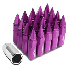 Load image into Gallery viewer, M12 x 1.5 Purple Aluminum Lug Nuts w/ Removable Spike 20pc Set