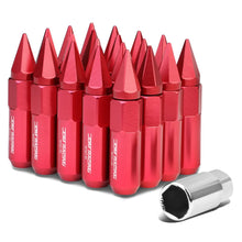 Load image into Gallery viewer, M12 x 1.5 Aluminum Spike Lug Nuts 60mm/90mm Red 20pc Set