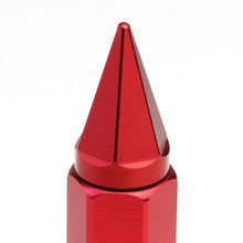 Load image into Gallery viewer, M12 x 1.5 Aluminum Spike Lug Nuts 60mm/90mm Red 20pc Set