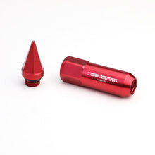 Load image into Gallery viewer, M12 x 1.5 Aluminum Spike Lug Nuts 60mm/90mm Red 20pc Set