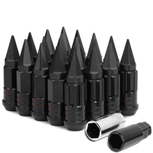 Load image into Gallery viewer, M12 x 1.5 Extended Spike Lug Nuts with Locks 16+4 Set Steel