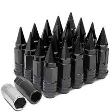 Load image into Gallery viewer, M12 x 1.5 Extended Spike Lug Nuts with Locks 16+4 Set Steel