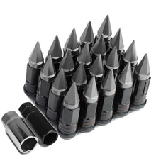 Load image into Gallery viewer, Steel Extended Lug Nuts M12x1.5 Grooved Shank w/ Spike End 16pc+4 Locks