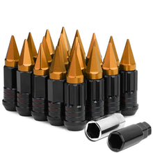 Load image into Gallery viewer, Universal M12x1.5 Steel Lug Nuts Extended Orange Spike 20pc Set