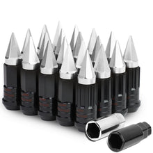 Load image into Gallery viewer, M12 x 1.5 Extended Steel Lug Nuts w/ Removable Spike End 16pcs + 4 Locks