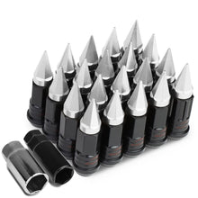 Load image into Gallery viewer, M12 x 1.5 Extended Steel Lug Nuts w/ Removable Spike End 16pcs + 4 Locks