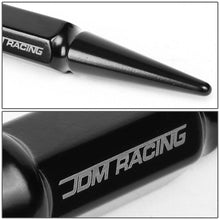 Load image into Gallery viewer, M14 x 1.5 Spike Lug Nuts 23mm OD 112mm Tall Black Steel 24 Pack