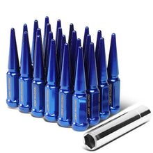 Load image into Gallery viewer, Steel Spike Lug Nuts M14 x 1.5 Closed End 24 Pack Blue