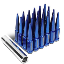 Load image into Gallery viewer, Steel Spike Lug Nuts M14 x 1.5 Closed End 24 Pack Blue