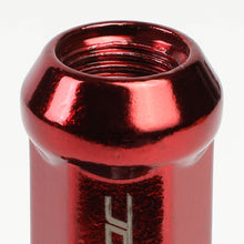Load image into Gallery viewer, M14 x 1.5 Spike Steel Lug Nuts 23mm - 24 Pack with Lock Key Red
