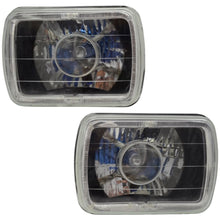 Load image into Gallery viewer, Universal 7x6 Square Projector White Halo Front Headlight Lamp H4 Bulb