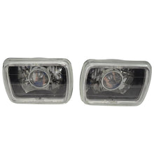 Load image into Gallery viewer, Universal 7x6 Square Projector White Halo Front Headlight Lamp H4 Bulb