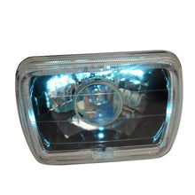 Load image into Gallery viewer, Universal 7x6 Square Projector White Halo Front Headlight Lamp H4 Bulb