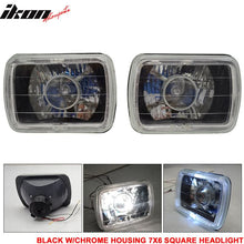 Load image into Gallery viewer, Universal 7x6 Square Projector White Halo Front Headlight Lamp H4 Bulb