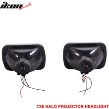 Load image into Gallery viewer, 7X6 H4 White Halo Projector Headlight H6014 H6052 H6054 Clear Housing