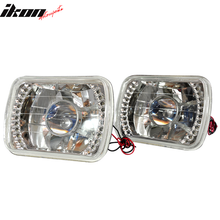 Load image into Gallery viewer, Fits 7" X 6" H4 Bulbs Crystal Clear LED Projector Headlights Headlamps