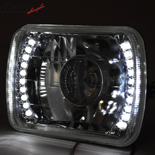Load image into Gallery viewer, Fits 7" X 6" H4 Bulbs Crystal Clear LED Projector Headlights Headlamps