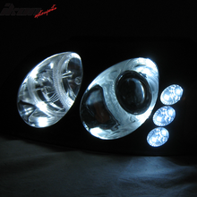 Load image into Gallery viewer, 1999-2004 Ford Mustang Black Projector Headlights Lamps Amber Pair