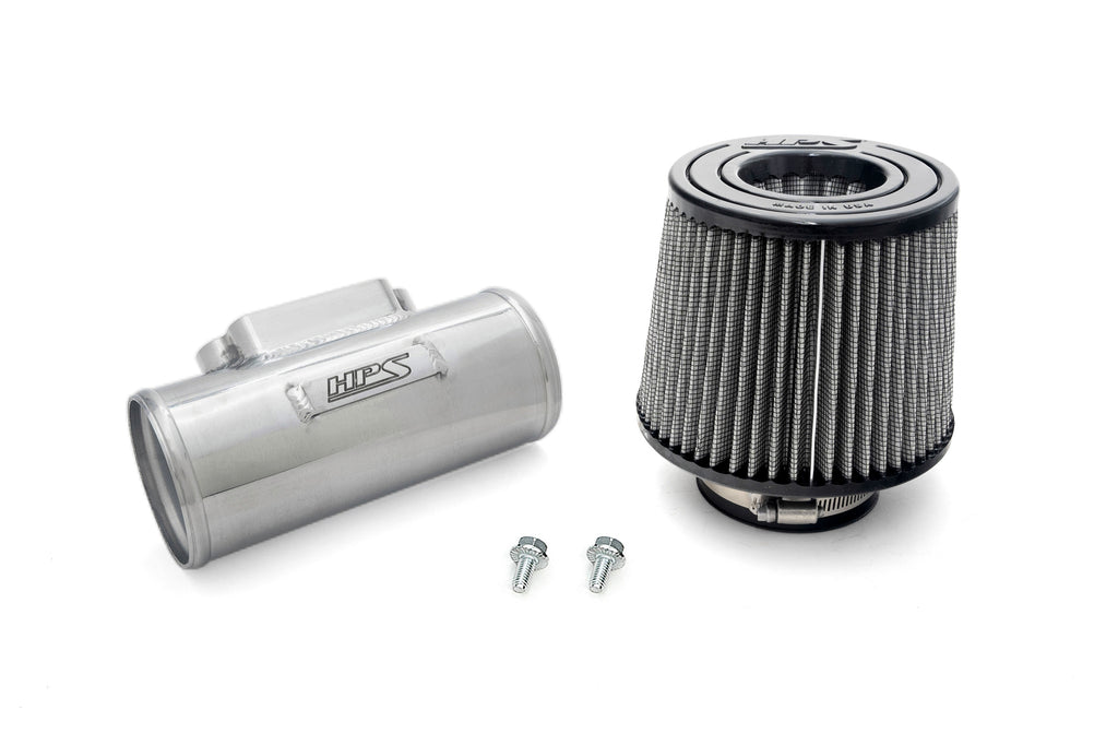 HPS 3" Aluminum MAF Housing Adapter Tube with 6.5" Dual-Cone Air Filter for Toyota Lexus 2JZ 1MZ 1UZ MAFT-1606 Polished