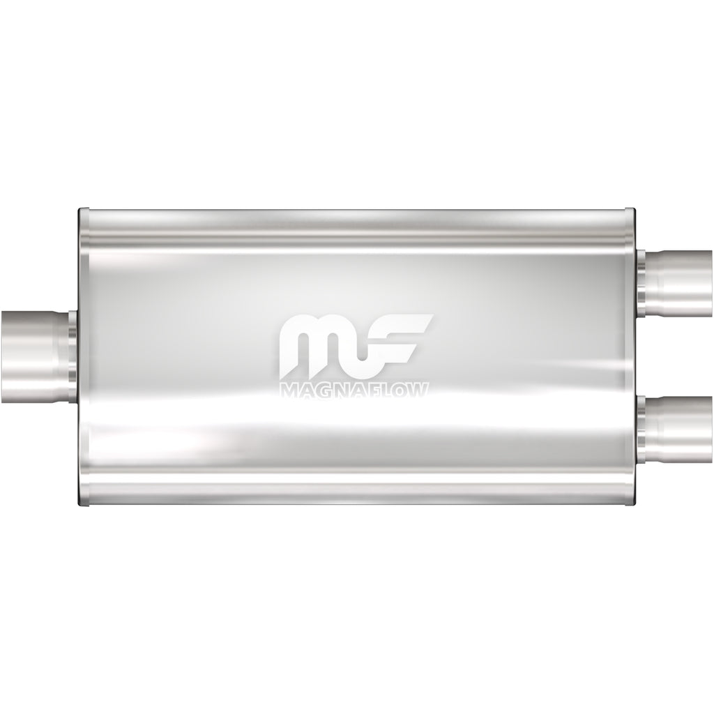 Stainless Muffler Single 2.5in In Dual 2.25in Out