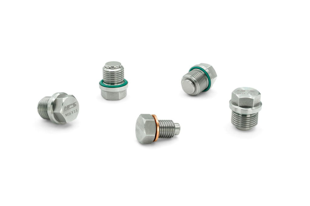HPS Performance MDPK-100 HPS 304 stainless steel magnetic drain plug kit w/ 5000 gauss neodymium magnets