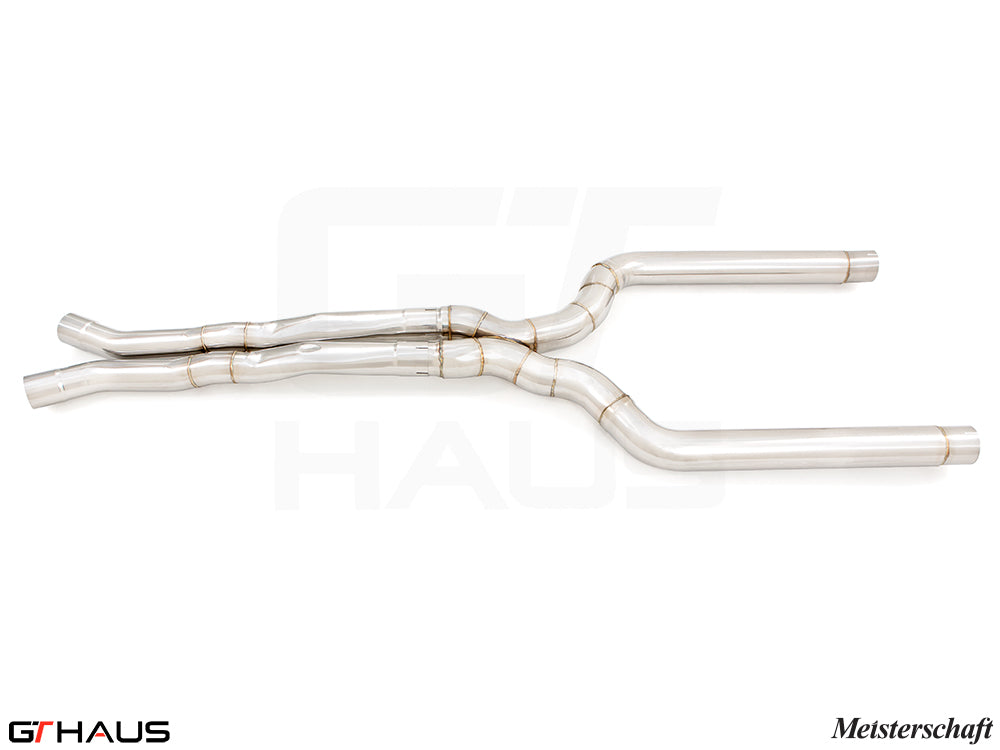 BMW F91/92 M8 / M8 Competition Coupe / Convertible 2020+ LSR Mid Resonator Delete Pipes (Full cat-back pipes) 76mm piping