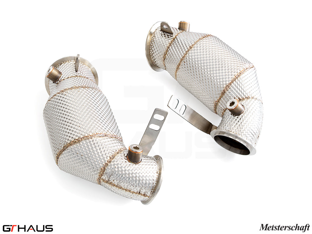 BMW F96 X6M LCI SAV 2024+ Down Pipes OBD2 - 400 CEL Sport Cats (90mm piping)