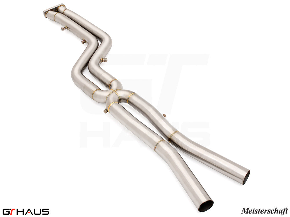 BMW F97 X3M SAV 2019-2021 Full Cat-Back 76mm DUAL LSR mid Resonator Delete pipes