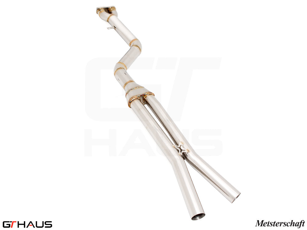 BMW F98 X4M SAV 2019-2021 Full Cat-Back 90mm SINGLE LX mid Resonator Delete pipes