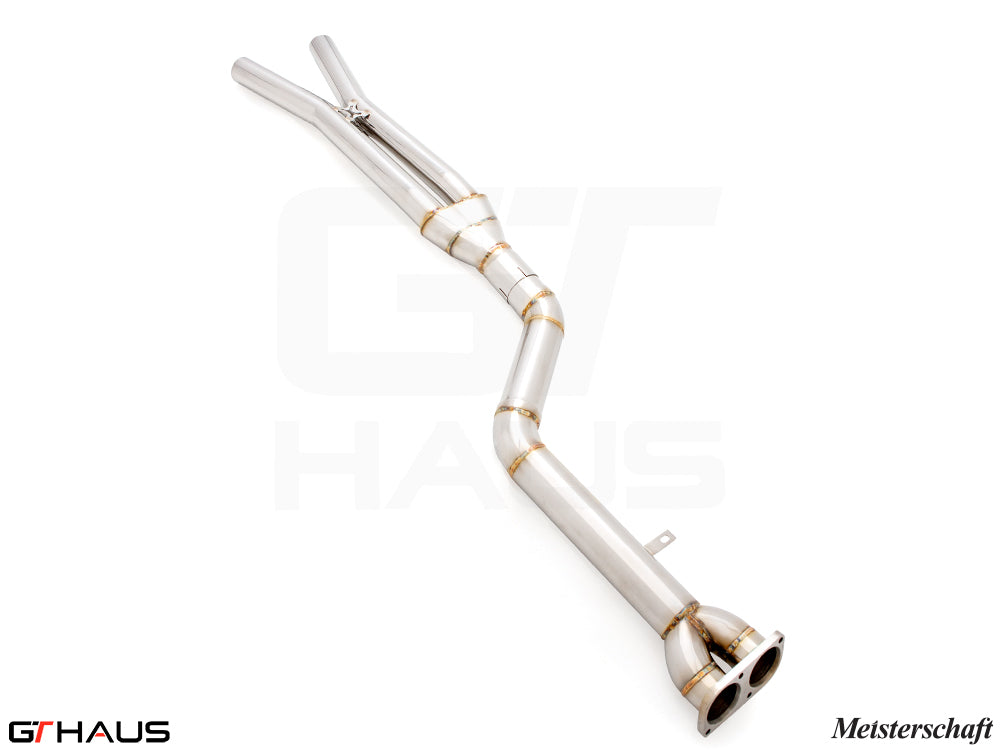 BMW F98 X4M SAV 2022+ Full Cat-Back 90mm SINGLE LX mid Resonator Delete pipes