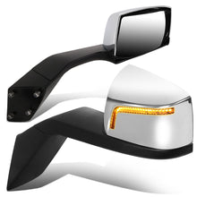 Load image into Gallery viewer, 04-18 Volvo VN Series Chrome Sequential LED Hood Mirror Manual