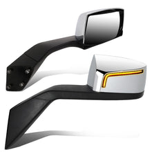 Load image into Gallery viewer, 04-18 Volvo VN Series Chrome Sequential LED Hood Mirror Manual