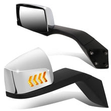 Load image into Gallery viewer, 04-18 Volvo VN Hood Mirror Manual Arrow Sequential LED Chrome